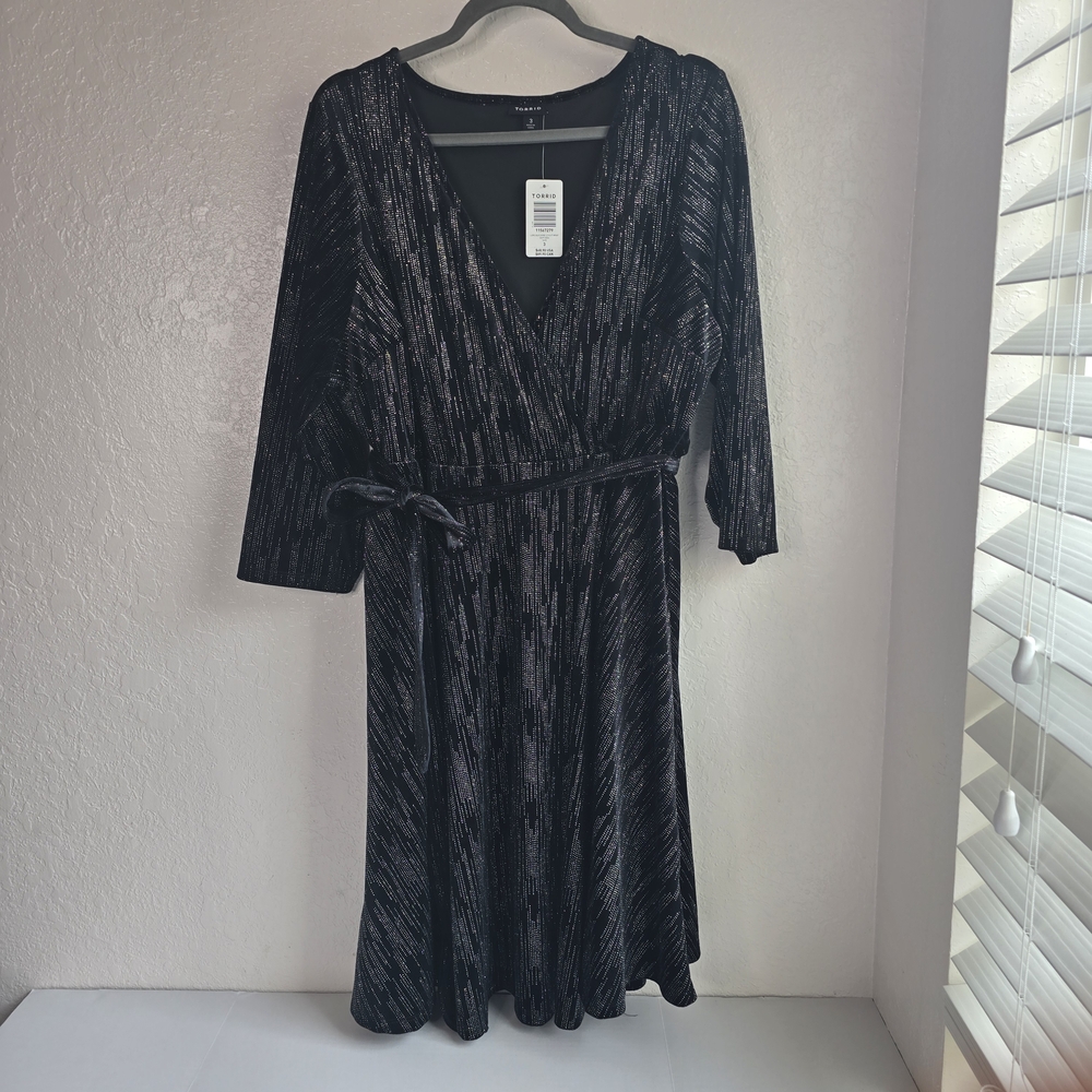 Torrid Elegant Black Dress with Silver Accents